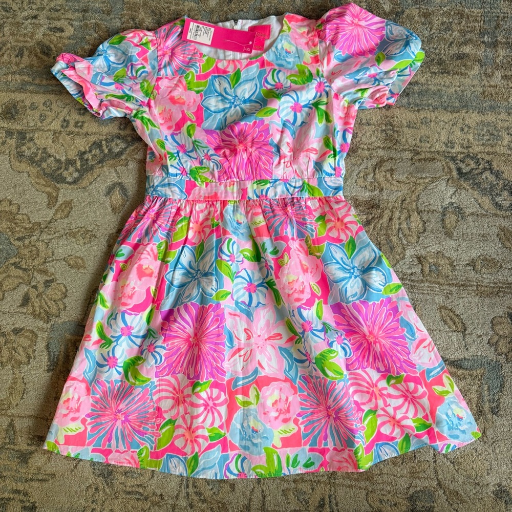 Lilly Pulitzer Kids Dress in Pink and Blue Floral